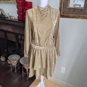 Scotch & Soda Very Very Velvet Large Jade Military Steam Punk Dress Edwardian